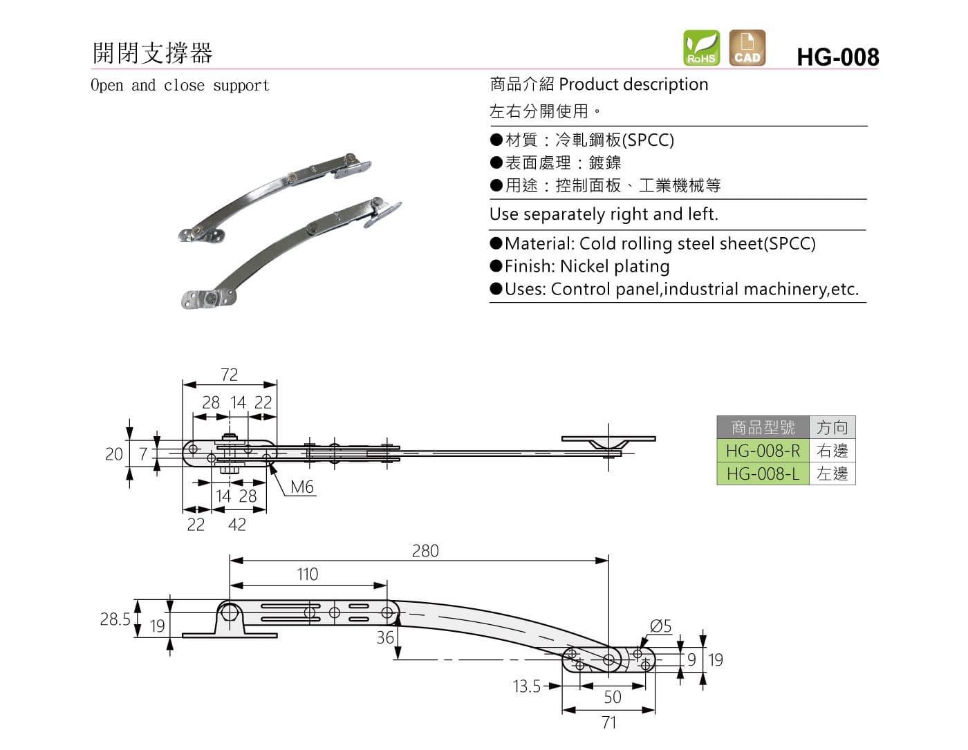 HG-008 開閉支撐器