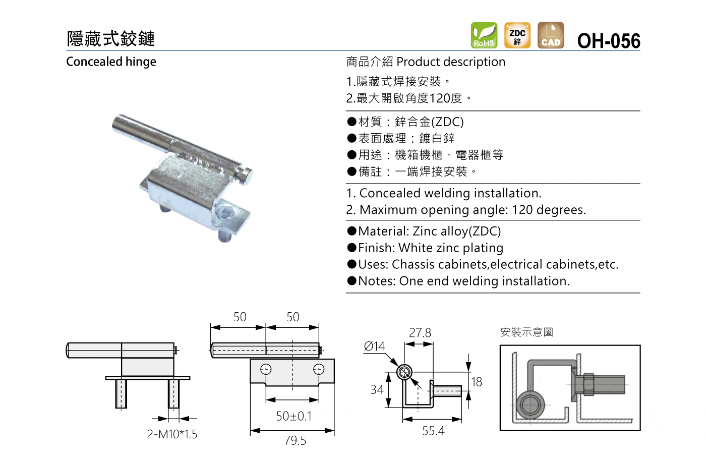 OH-056 隱藏式鉸鏈