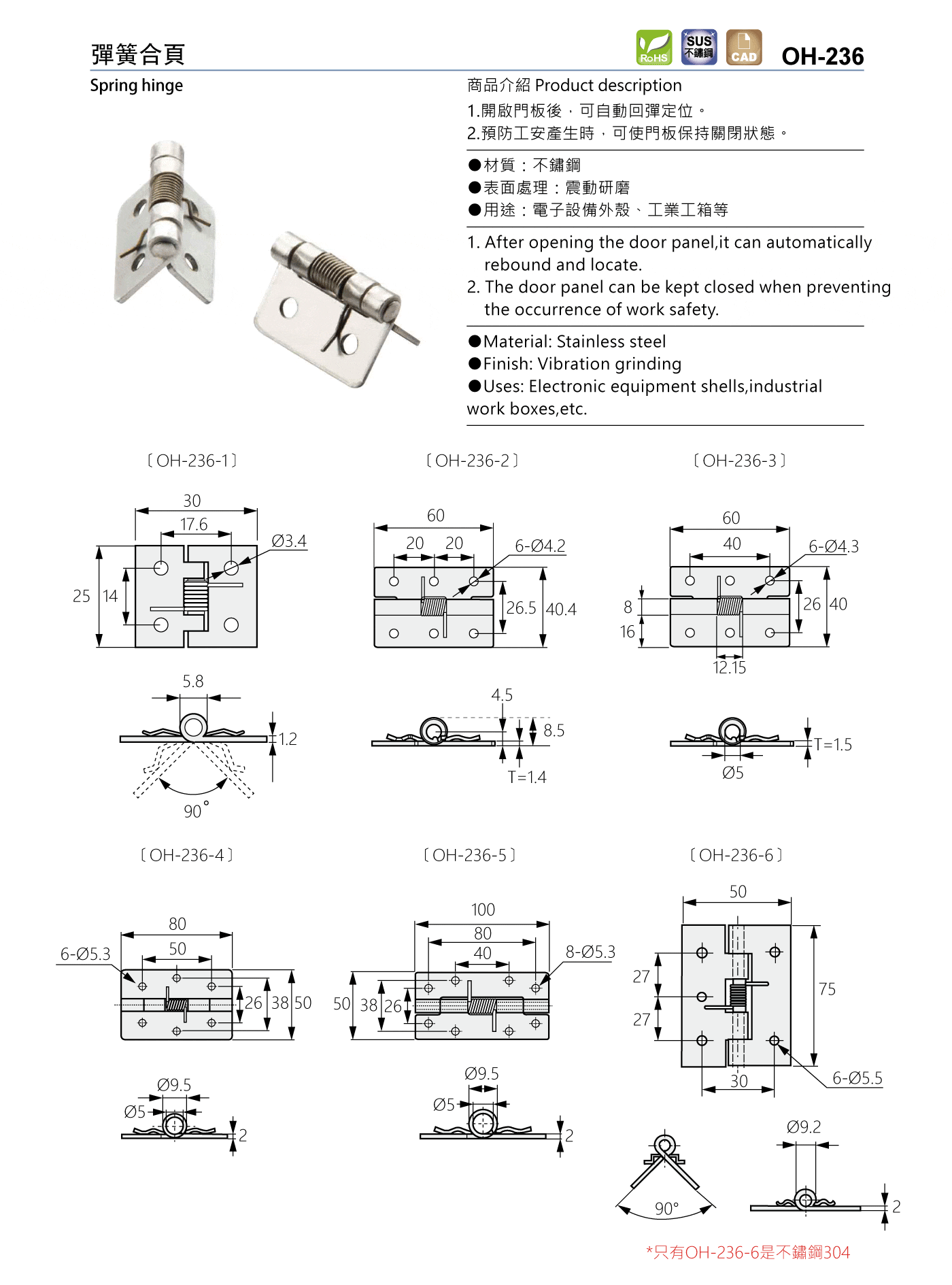 OH-236 彈簧合頁