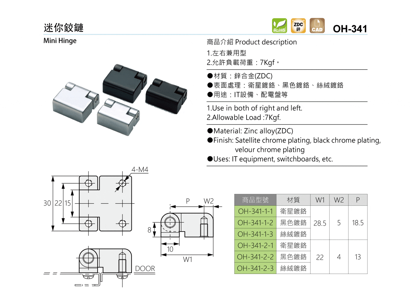 OH-341 迷你鉸鏈