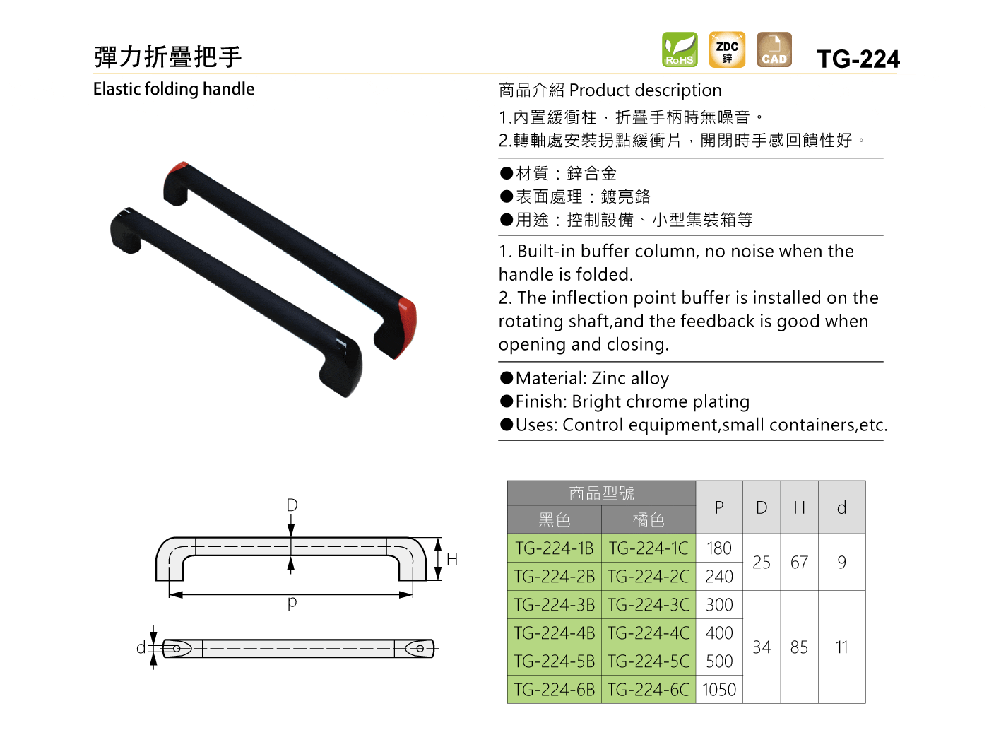 TG-224 彈力折疊把手