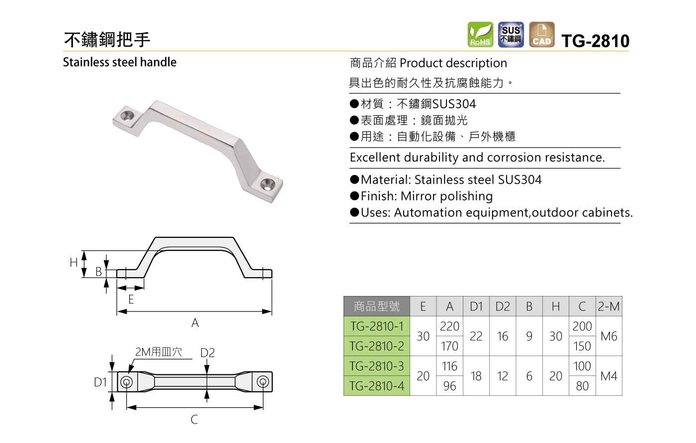 TG-2810 不鏽鋼把手