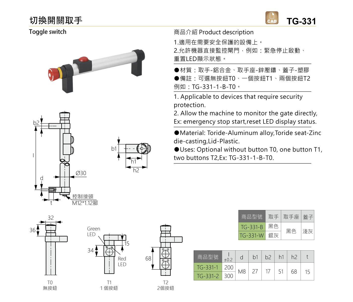 TG-331 切換開關取手