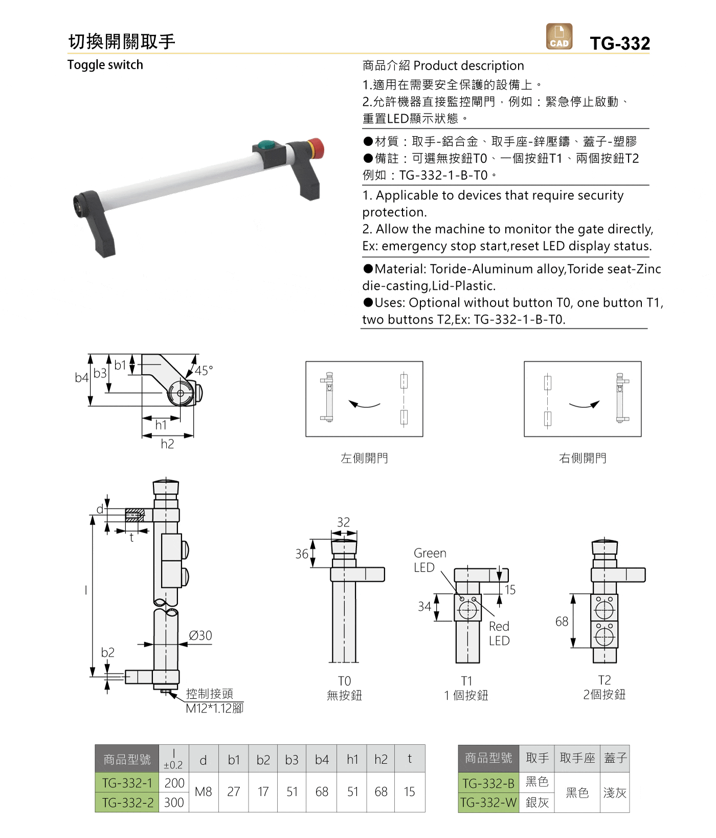 TG-332 切換開關取手