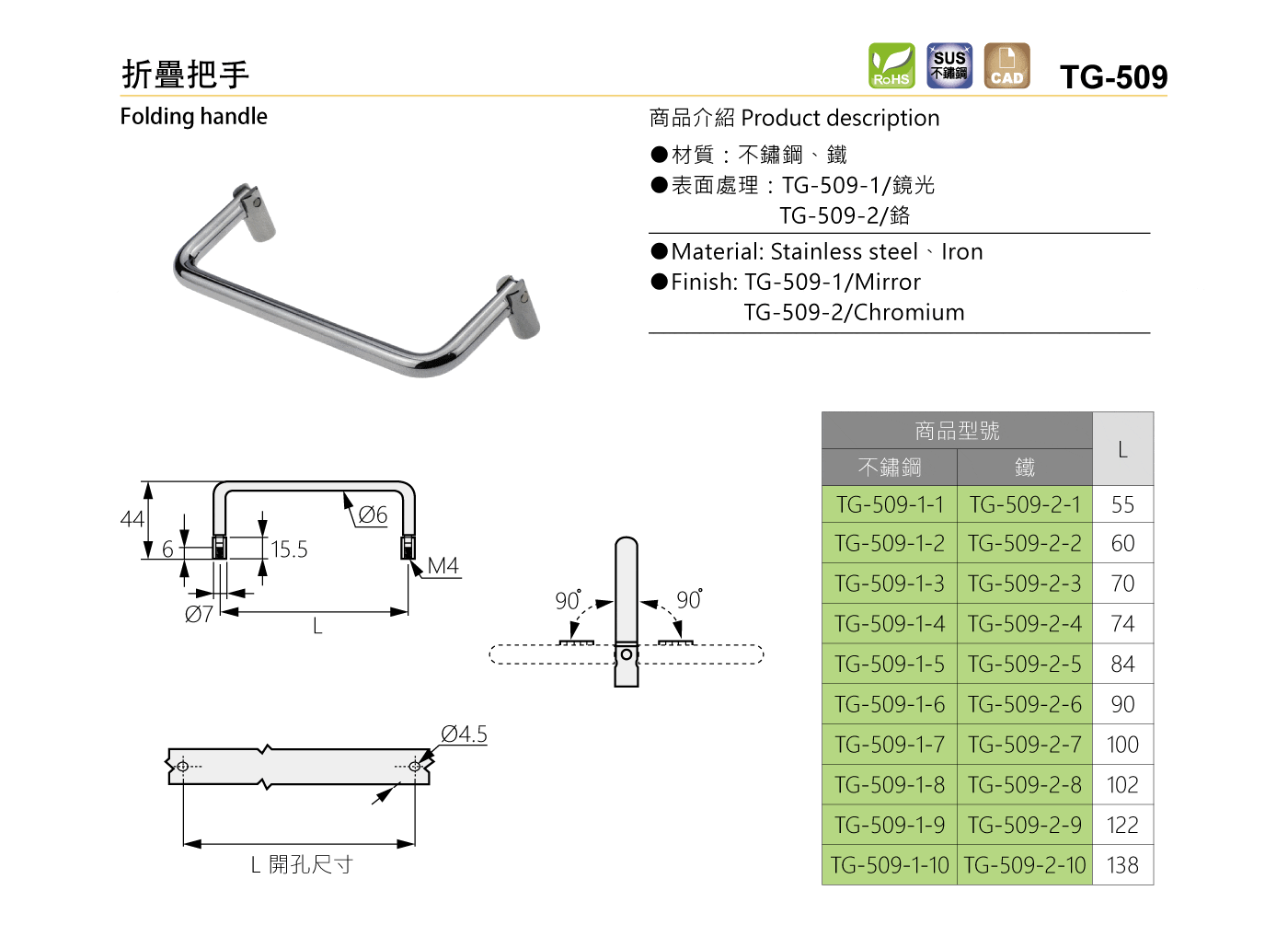 TG-509 折疊把手