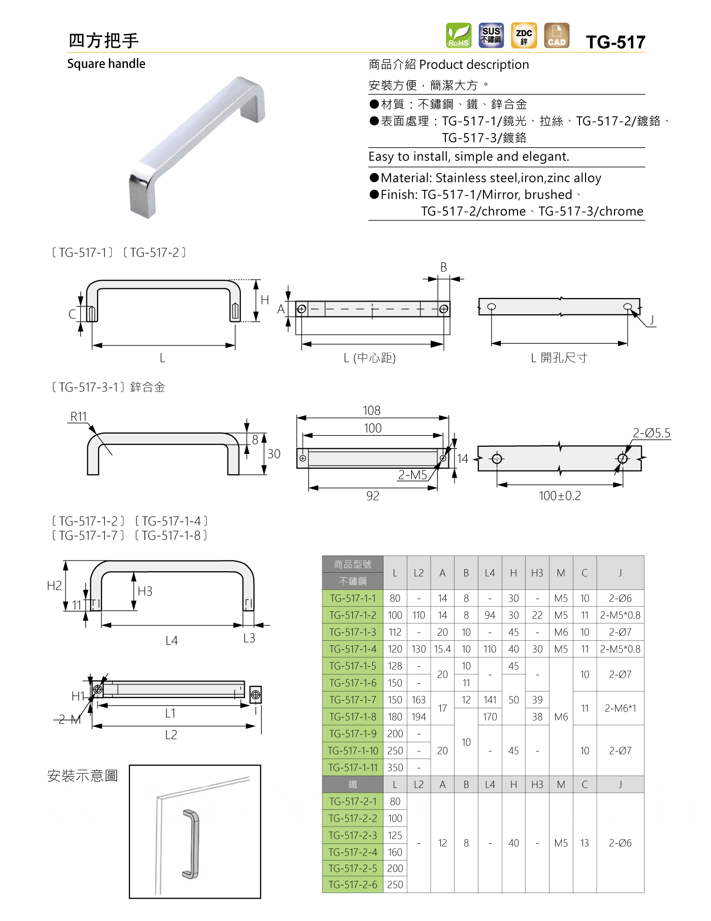 TG-517 四方把手