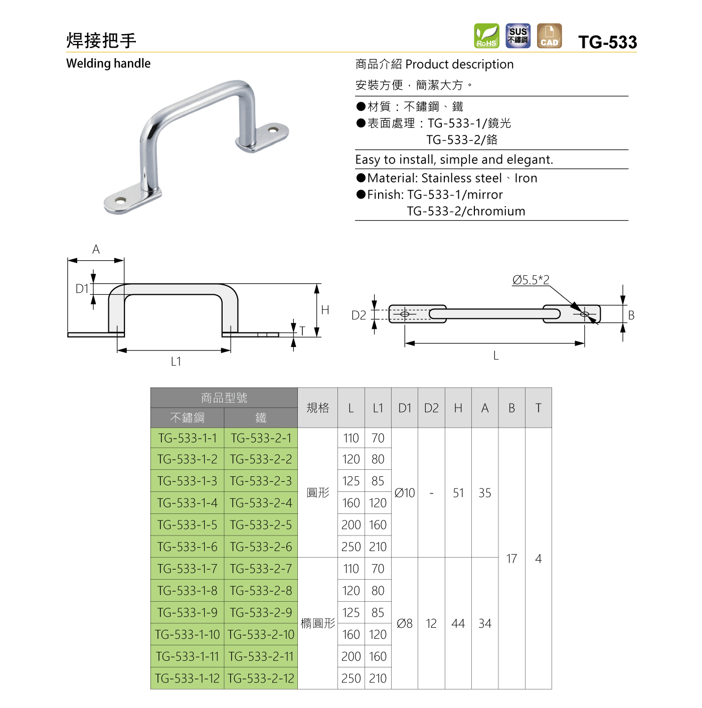 TG-533 焊接把手