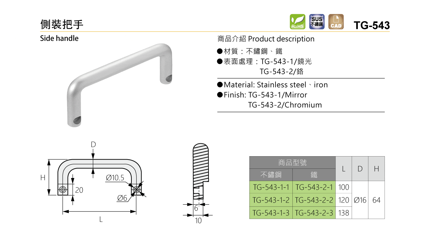 TG-543 側裝把手