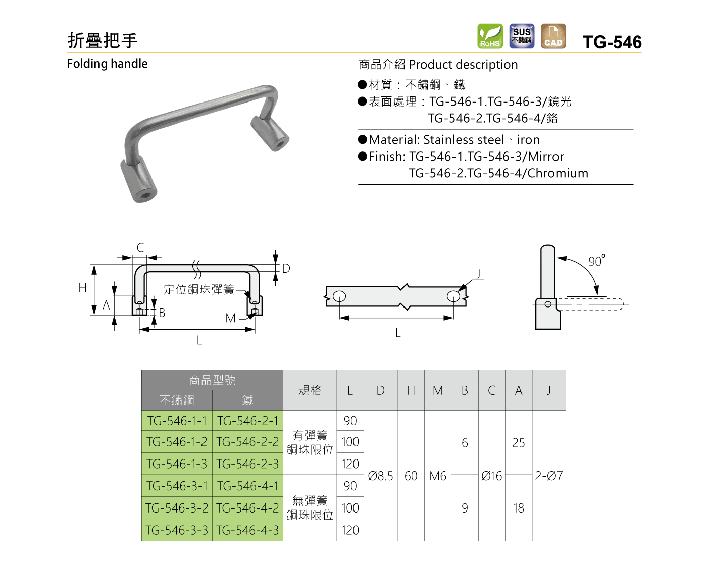 TG-546 折疊把手