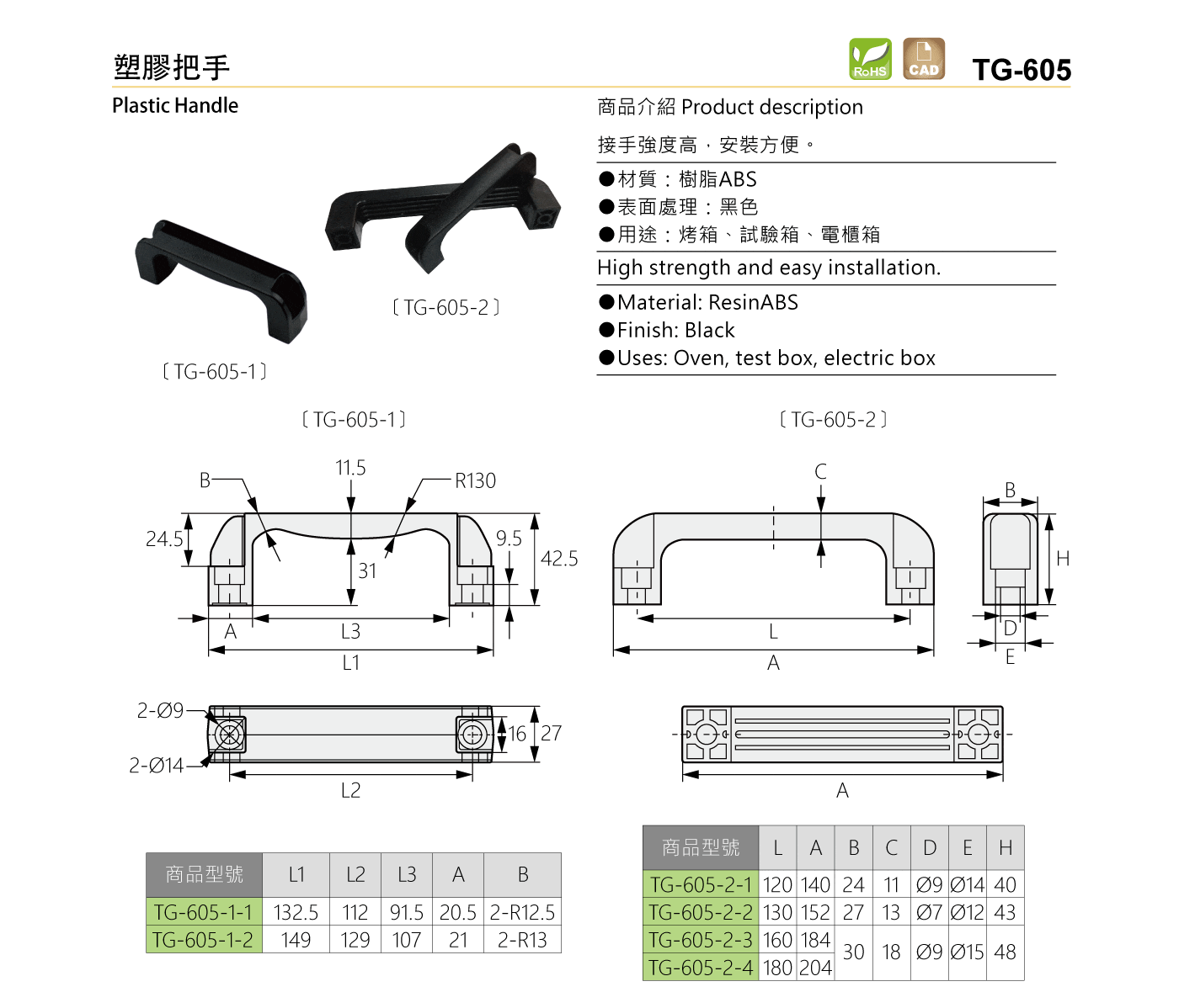 TG-605 塑膠把手