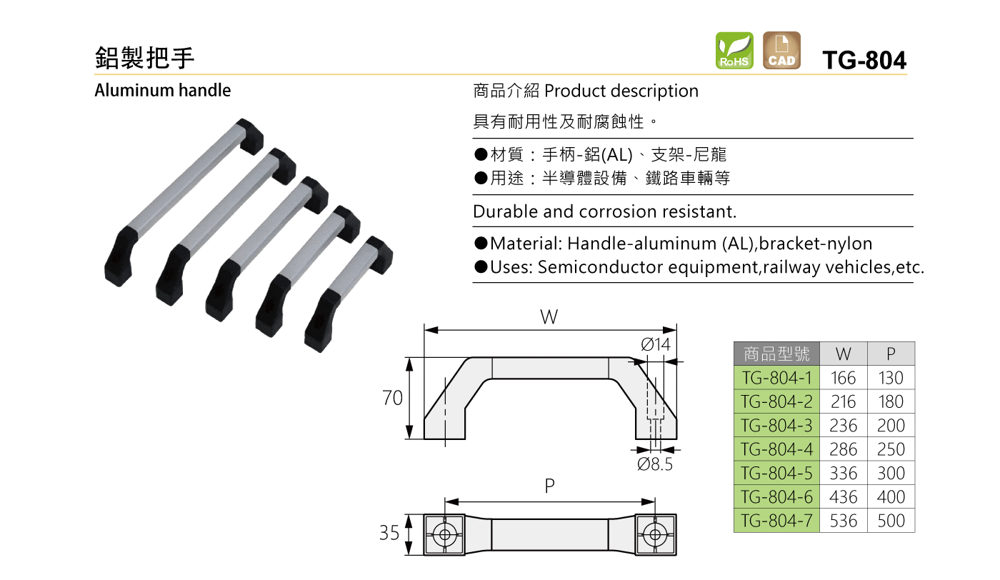 TG-804 鋁製把手