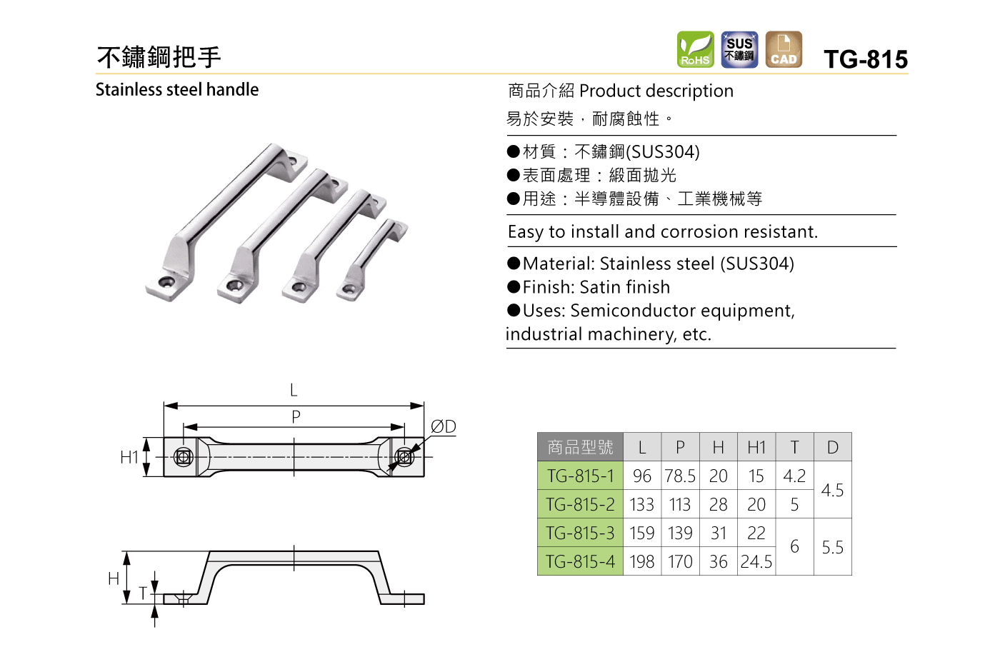 TG-815 不鏽鋼把手