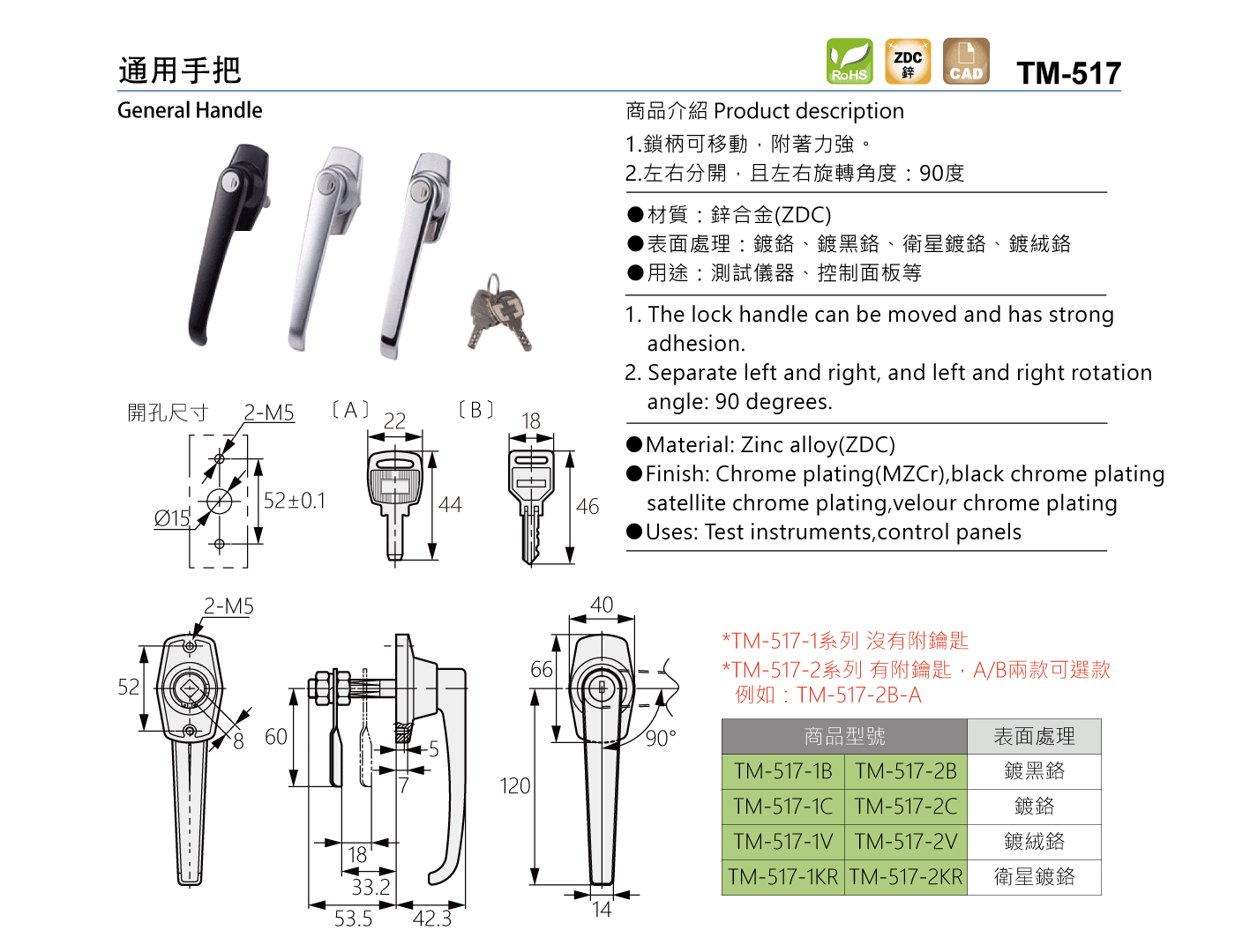 TM-517 通用手把