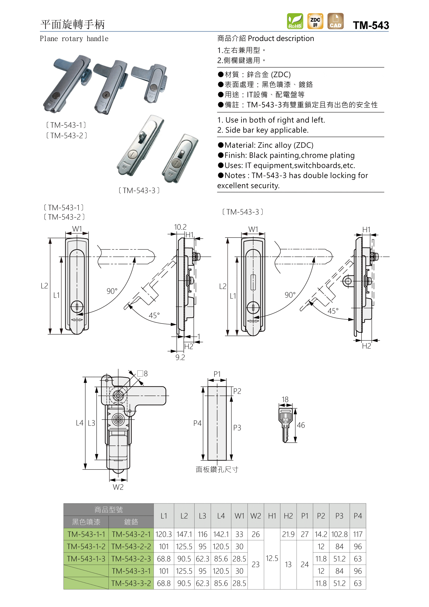 TM-543 平面旋轉手柄