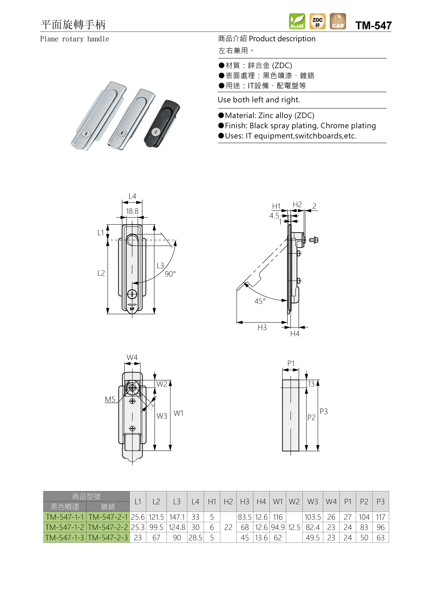 TM-547 平面旋轉手柄