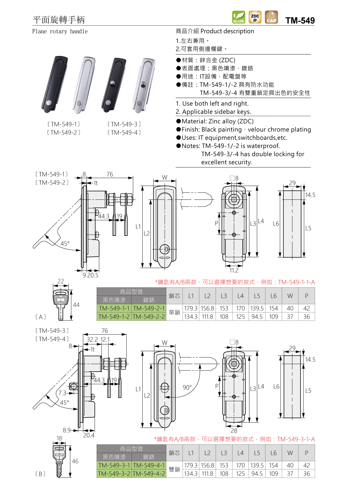 TM-549 平面旋轉手柄