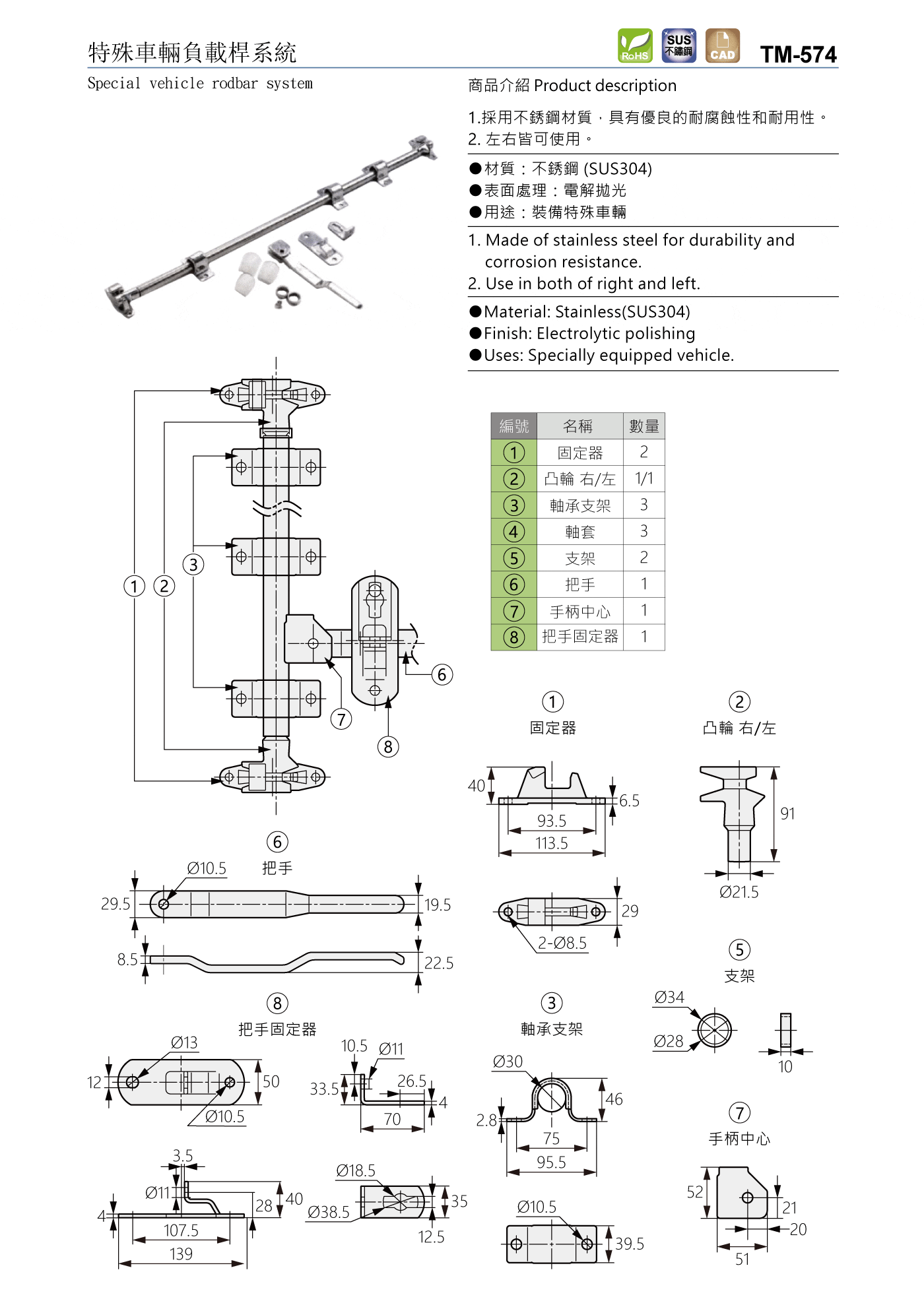 TM-574 特殊車輛負載桿系統