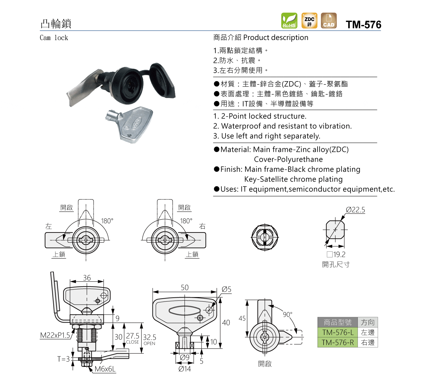 TM-576 凸輪鎖