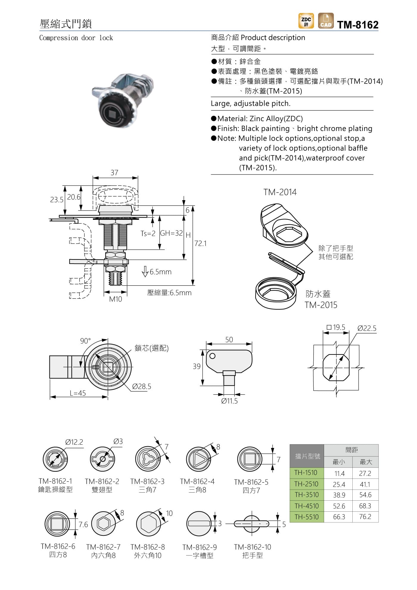 TM-8162 壓縮式門鎖